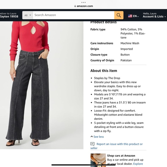 The Drop women’s Frida relaxed fit Jeans - Picture 1 of 6